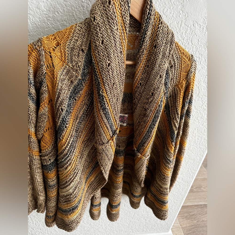 Draped cotton blend Anthro sweater L